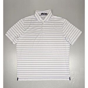 RLX Polo Ralph Lauren Shirt Mens 2XL Striped White Red Blue Golf Wicking